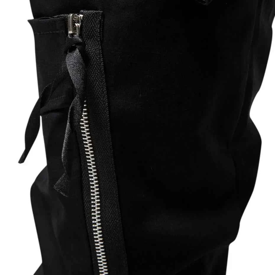 Black Color Multi Zipper Pants