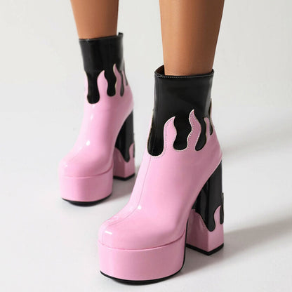 ELAXI High Heel Platform Ankle Boots - Sneakernational