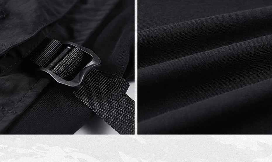 Black Color Half Vest Pockets T-Shirt