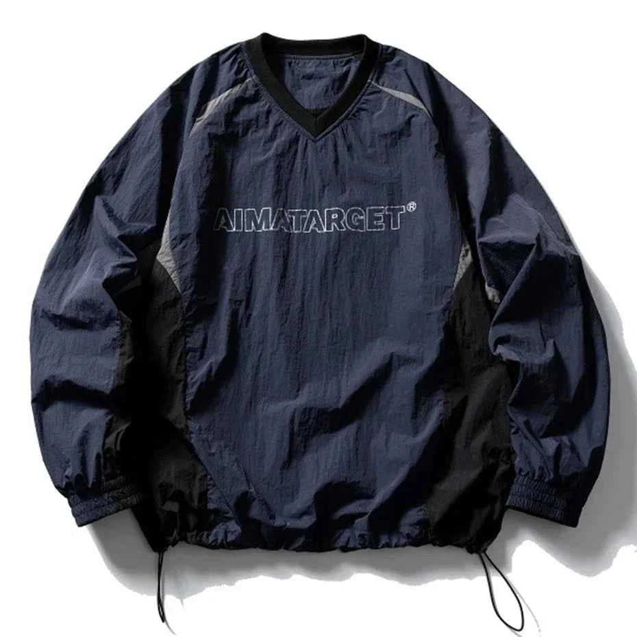 AIMATARGET Color Block Long Sleeve Over Jacket