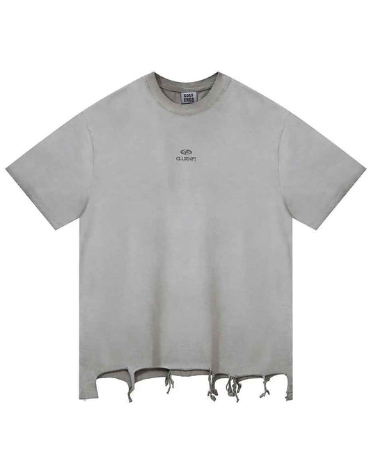 Plain Color Ripped Oversized T-Shirt