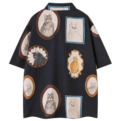 Cat Photo Frame Short Sleeve T-Shirt