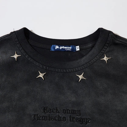Tie-Die Metal Star Ripped T-Shirt - Sneakernational