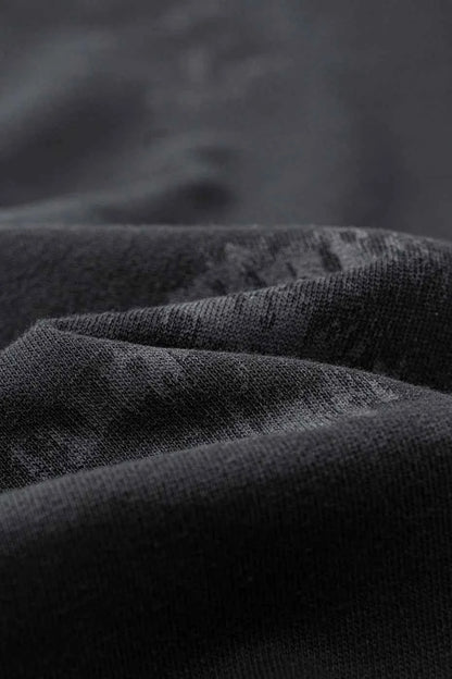 Coal Black Striped Sleeves Hoodie
