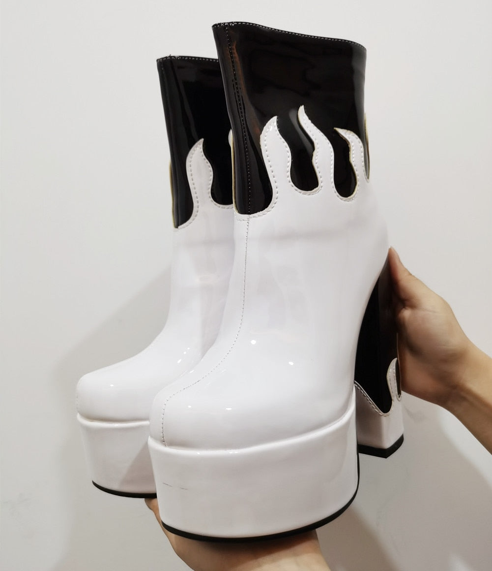 ELAXI High Heel Platform Ankle Boots - Sneakernational