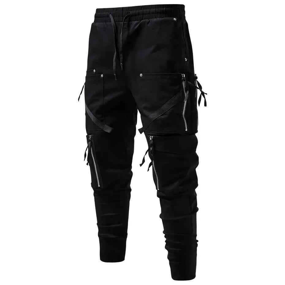 Black Color Multi Zipper Pants