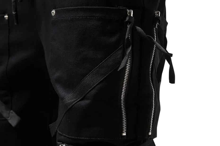 Black Color Multi Zipper Pants