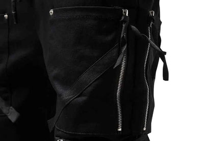 Black Color Multi Zipper Pants