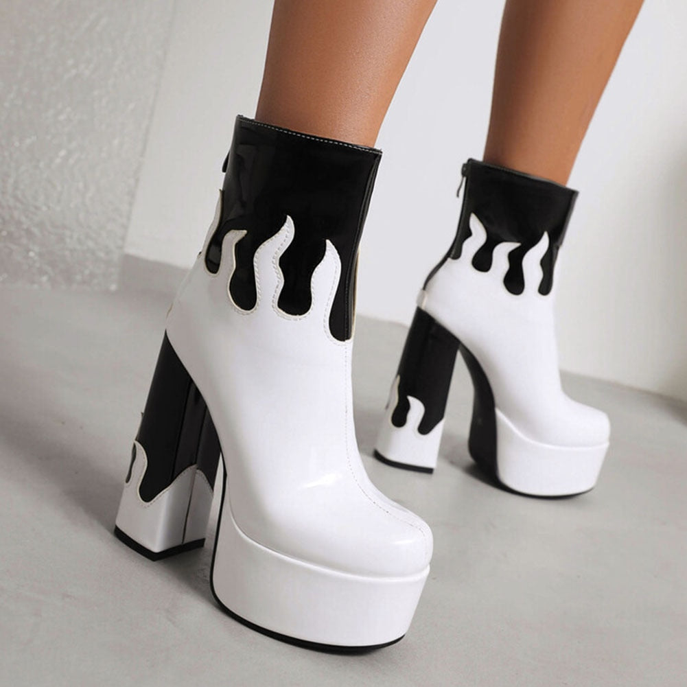 ELAXI High Heel Platform Ankle Boots - Sneakernational