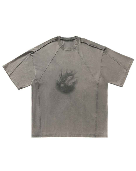 Gray Faded Color Loose T-Shirt