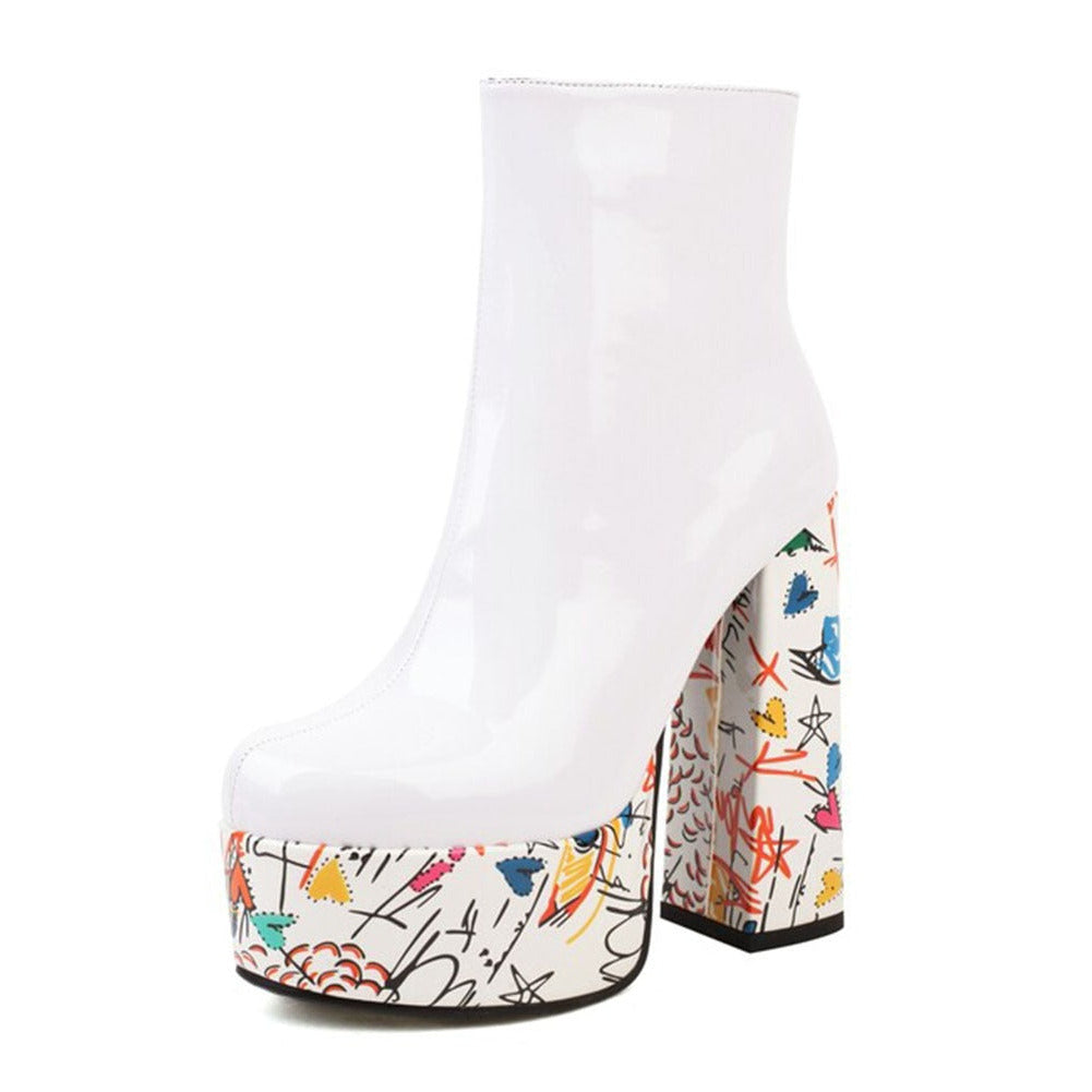 LUNA High Heel Platform Ankle Boots - Sneakernational
