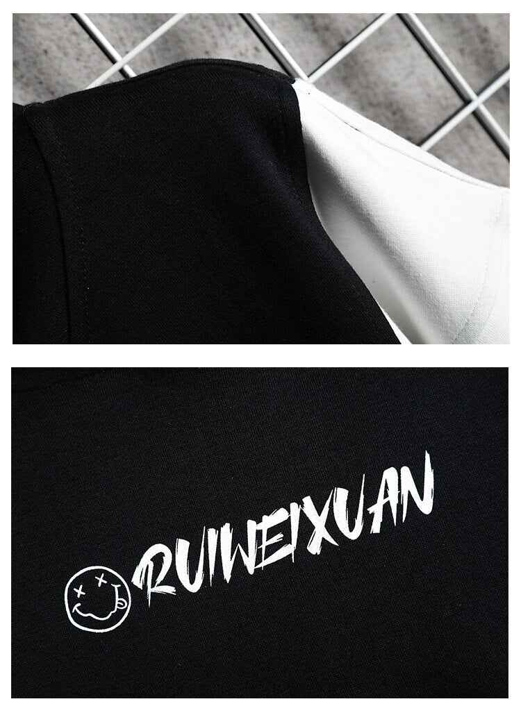 RUIWEIXUAN Contrast Color Hoodie