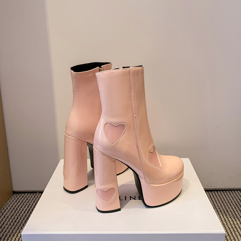FLUER High Heel Platform Ankle Boots - Sneakernational