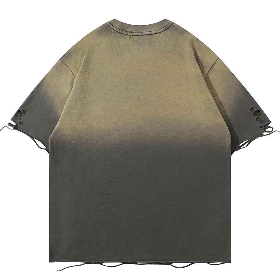 Tie-Die Metal Star Ripped T-Shirt