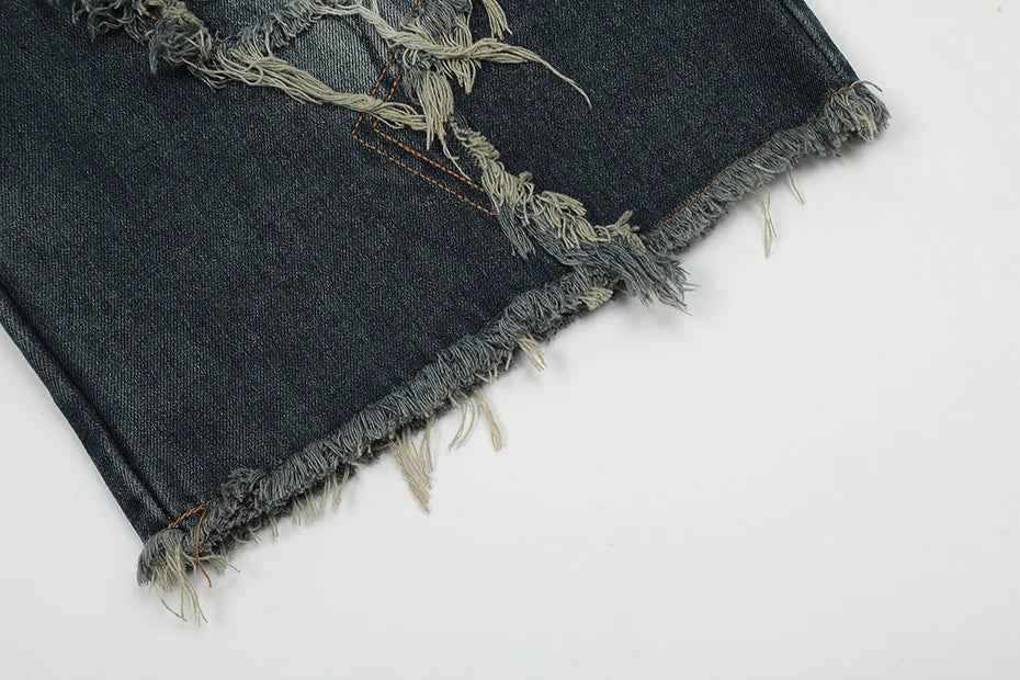 Blue Denim Tassel Star Shorts
