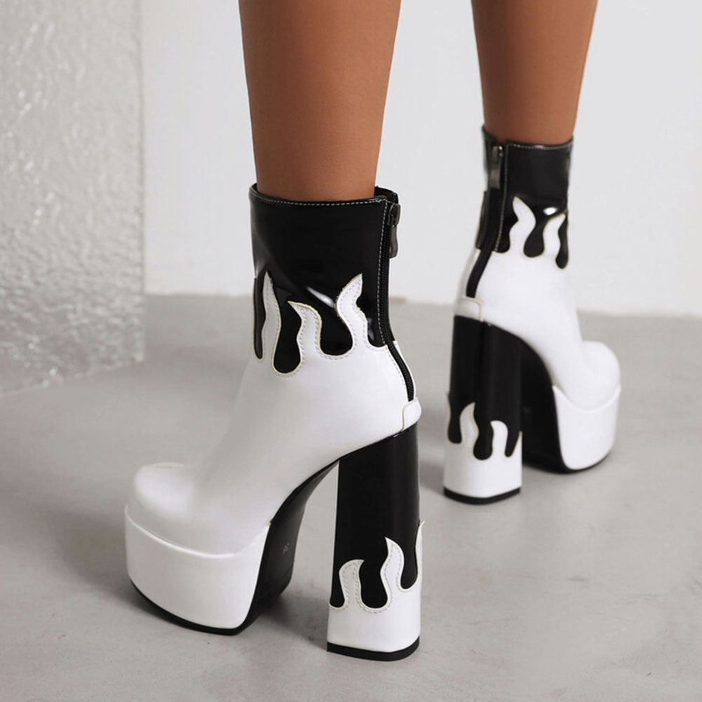 ELAXI High Heel Platform Ankle Boots - Sneakernational