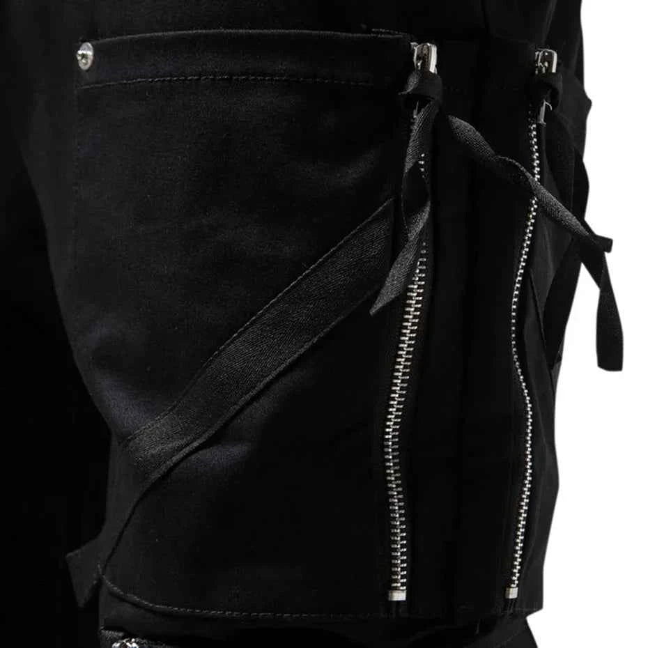 Black Color Multi Zipper Pants