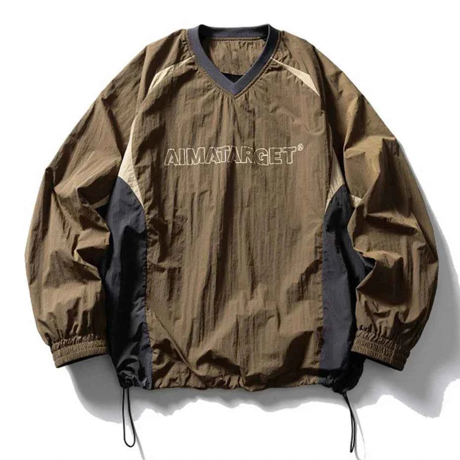 AIMATARGET Color Block Long Sleeve Over Jacket