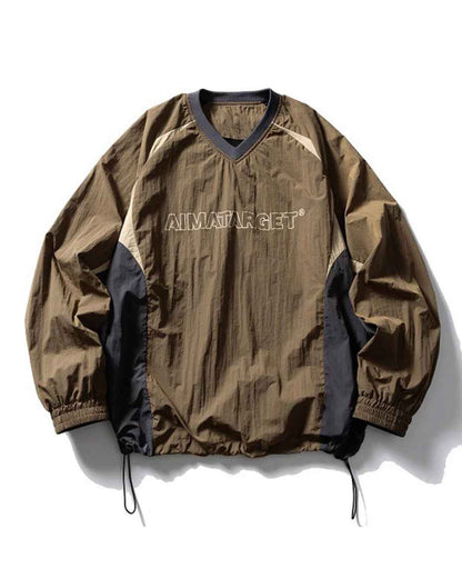 AIMATARGET Color Block Long Sleeve Over Jacket
