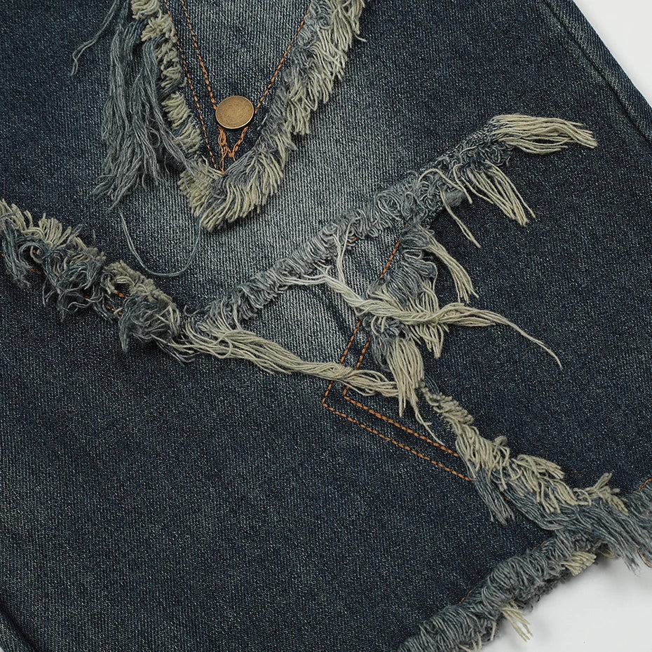 Blue Denim Tassel Star Shorts - Sneakernational
