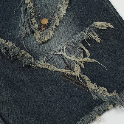 Blue Denim Tassel Star Shorts - Sneakernational