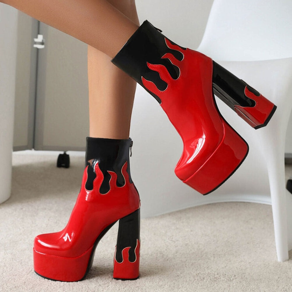 ELAXI High Heel Platform Ankle Boots - Sneakernational