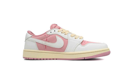 Custom Travis Scott x Air Jordan 1 Low OG White Pink