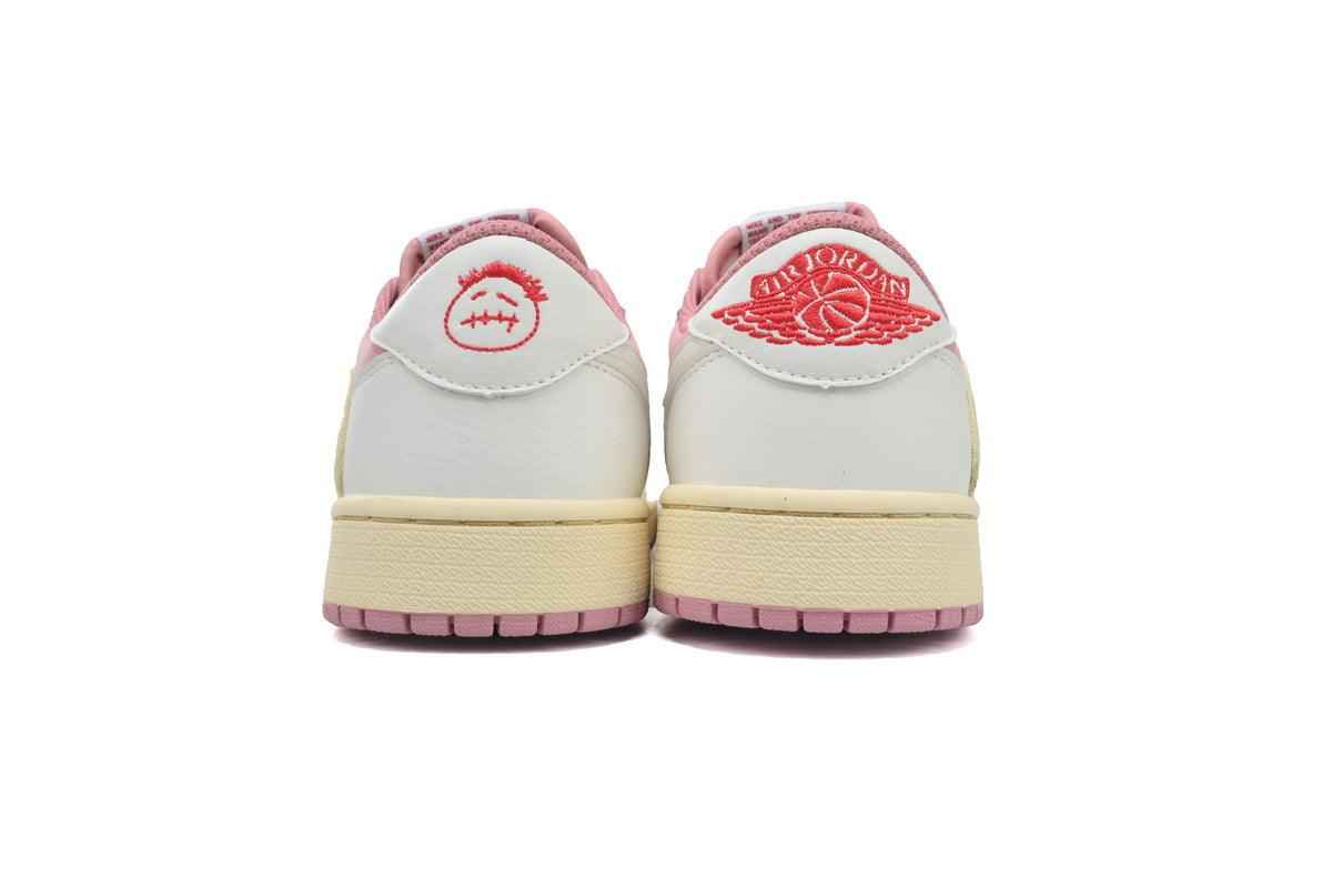 Custom Travis Scott x Air Jordan 1 Low OG White Pink