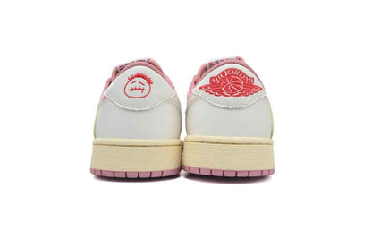 Custom Travis Scott x Air Jordan 1 Low OG White Pink