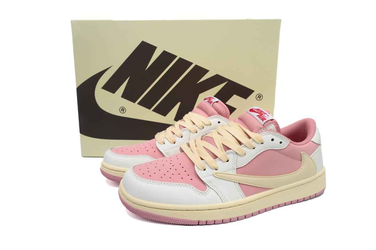 Custom Travis Scott x Air Jordan 1 Low OG White Pink