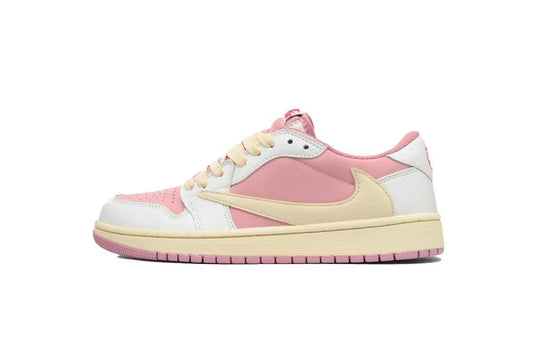 Custom Travis Scott x Air Jordan 1 Low OG White Pink