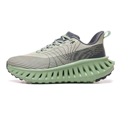 Swag+Chic stylish sneakers with light green thick sole and breathable upper mesh design