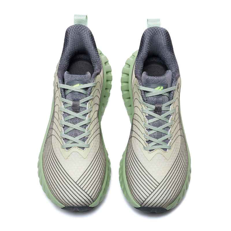 Swag Chic lightweight sneakers with green and gray design and cushioned soles