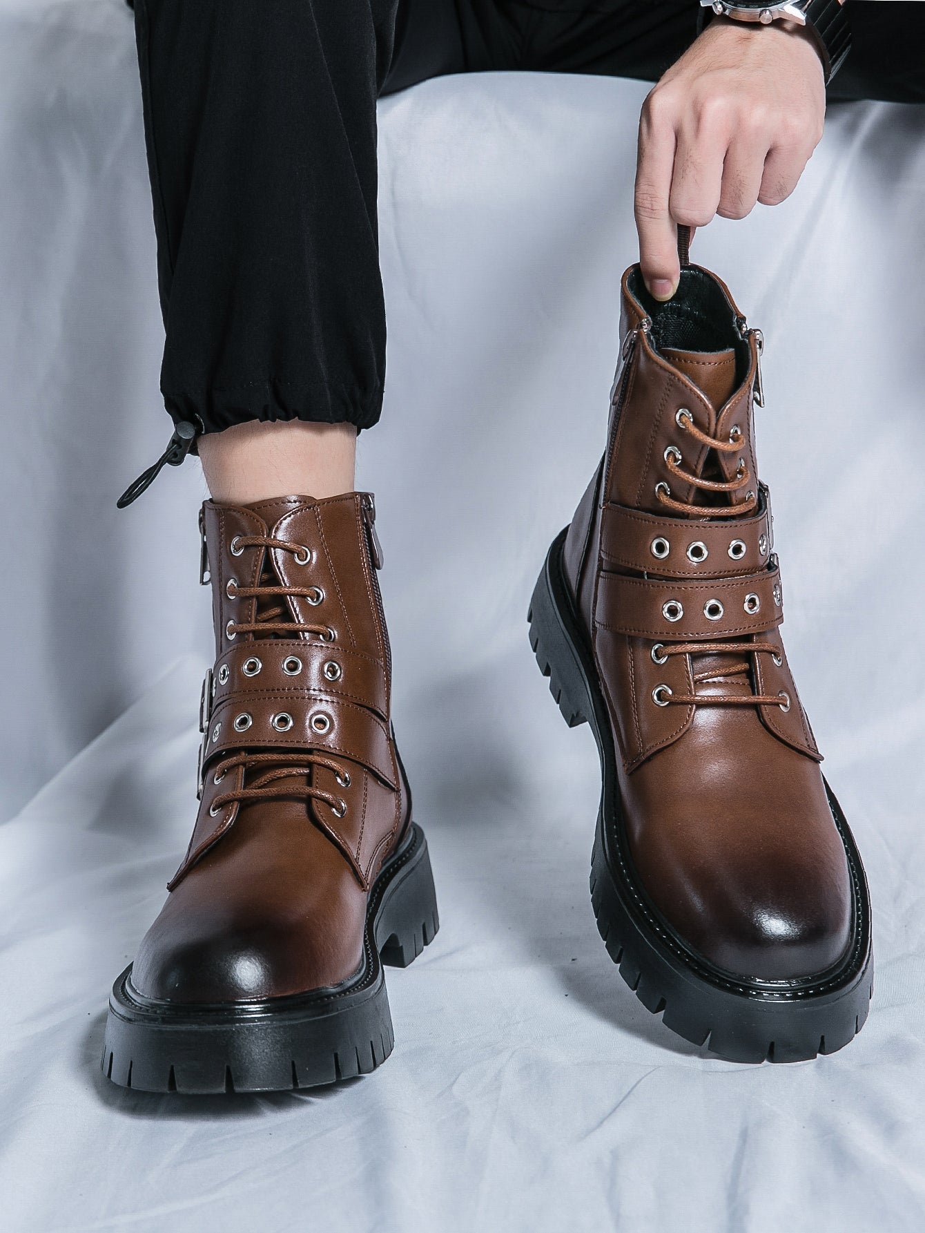 MLB LTHR-10 Dual-Buckle Combat Boots - Sneakernational